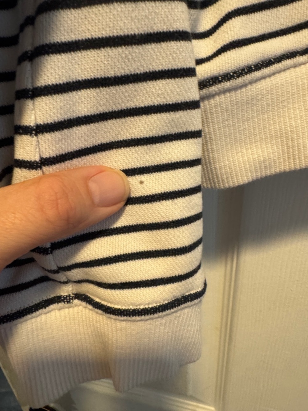 rag & bone Striped Crewneck Sweatshirt in White and Black - Picture 3 of 4